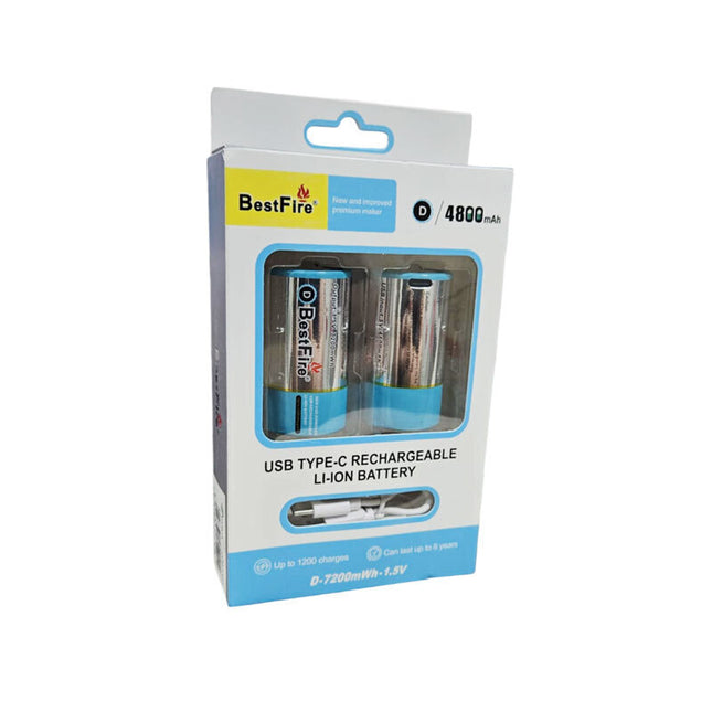 Επαναφορτιζόμενες Μπαταρίες D Li-ion 4800mAh 1.5V 2τμχ