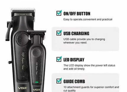 VGR V- 197 & 995 Επαγγελματικό Σετ Κουρευτικής Μηχανής