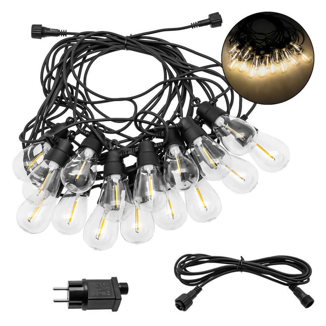 Rixme γιρλάντα φωτισμού LED IP44 15m με 16 λάμπες θερμό λευκό