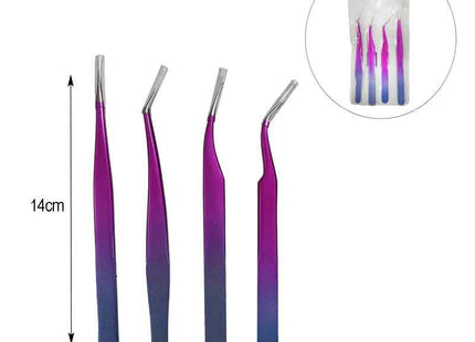 Σετ Τσιμπιδάκια Βλεφαρίδες 4τμχ Eyelash Tweezers Set