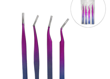 Σετ Τσιμπιδάκια Βλεφαρίδες 4τμχ Eyelash Tweezers Set