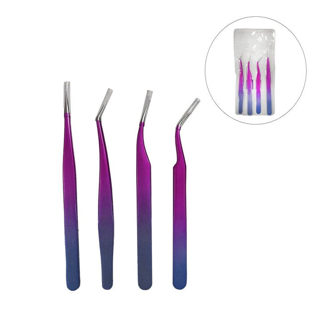 Σετ Τσιμπιδάκια Βλεφαρίδες 4τμχ Eyelash Tweezers Set