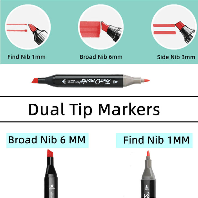Διπλή μύτη μαρκαδόρου Fine 1mm και Broad 6mm