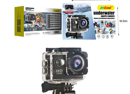 Συσκευασία Andowl Q-K777 underwater sports camera με διαστάσεις περίπου 23 x 16,5 cm