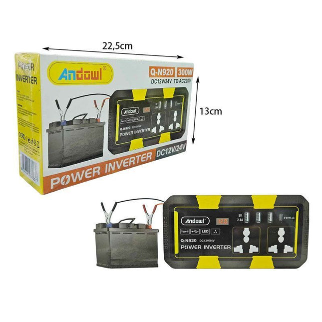 Andowl Q-N920 power inverter 300W με διαστάσεις συσκευασίας