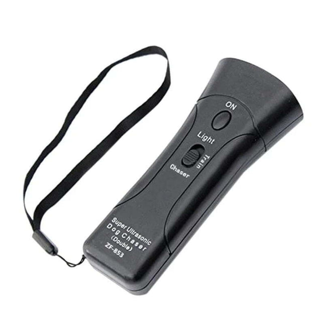 Μαύρη συσκευή Chanfong ZF-853 Super Ultrasonic Dog Chaser με ιμάντα καρπού