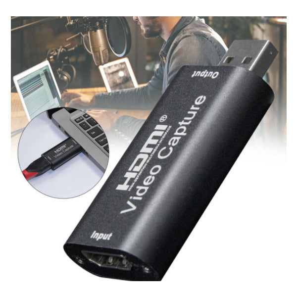 Μαύρη κάρτα HDMI Video Capture και παράδειγμα σύνδεσης σε laptop