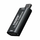 Μαύρη κάρτα καταγραφής βίντεο με είσοδο HDMI και βύσμα USB-A