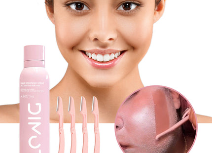 Σετ Hair Identifier Spray με τέσσερα ξυραφάκια και εφαρμογή πριν το dermaplaning προσώπου
