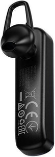 Πίσω όψη μαύρου Hoco E201 in-ear Bluetooth handsfree με γάντζο αυτιού.