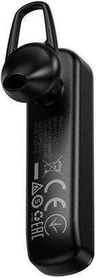 Πίσω όψη μαύρου Hoco E201 in-ear Bluetooth handsfree με γάντζο αυτιού.