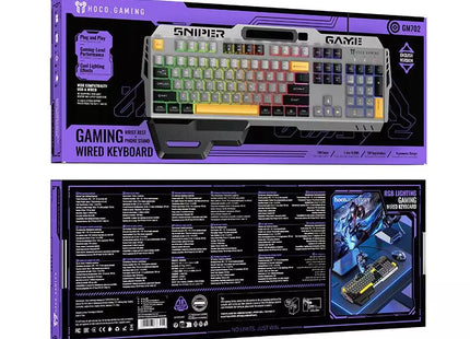 Μπροστινή και πίσω όψη συσκευασίας Hoco Gaming GM702 αγγλικής έκδοσης.
