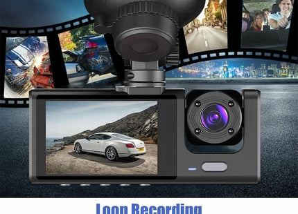 Κάμερα DVR αυτοκινήτου με οθόνη και απεικόνιση λειτουργίας loop recording