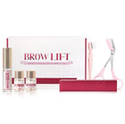 ICONSIGN Brow Lift σετ με Perm Fixation Glue και δύο ροζ εργαλεία φρυδιών μπροστά από κουτί