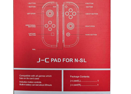 Πίσω όψη συσκευασίας J-C Pad με διάταξη πλήκτρων και χαρακτηριστικά χειριστηρίων