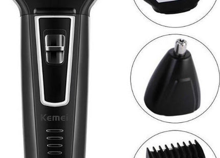 Kemei KM-6558 με κεφαλή ξυρίσματος, τρίμερ μύτης και εξάρτημα κουρέματος