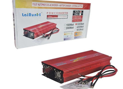LaiRunH inverter αυτοκινήτου 3000W 12V με συσκευασία και καλώδια σύνδεσης