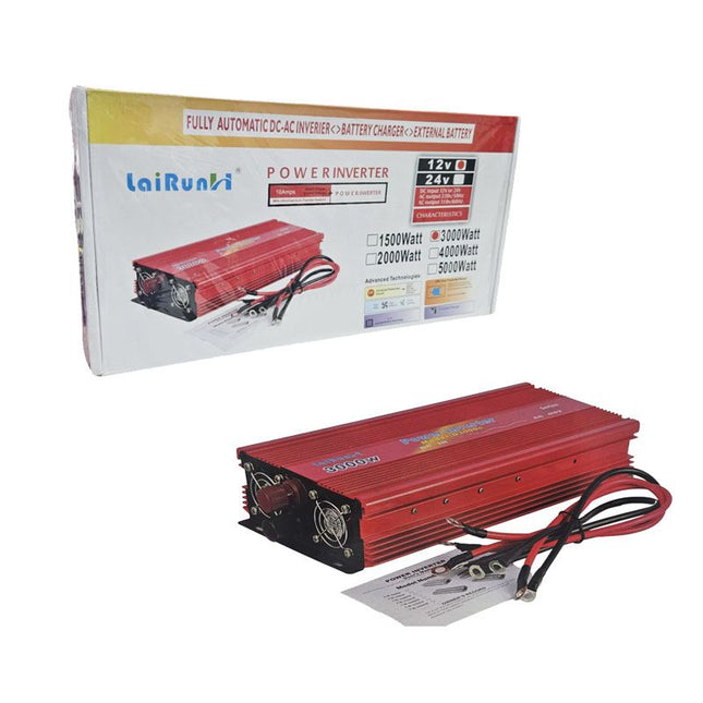 LaiRunH inverter αυτοκινήτου 3000W 12V με συσκευασία και καλώδια σύνδεσης
