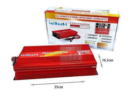 LaiRunH power inverter αυτοκινήτου 3000W 24V με συσκευασία και διαστάσεις