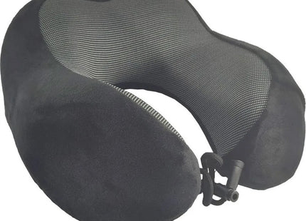 Μαύρο μαξιλάρι αυχένα memory foam με μπροστινό κούμπωμα