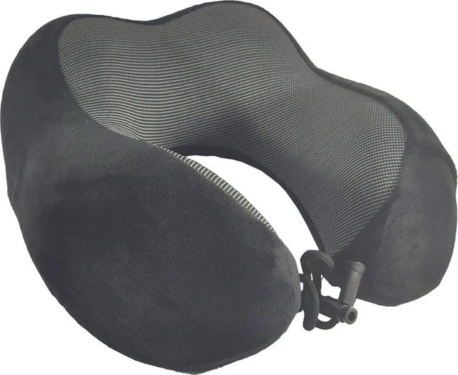 Μαύρο μαξιλάρι αυχένα memory foam με μπροστινό κούμπωμα