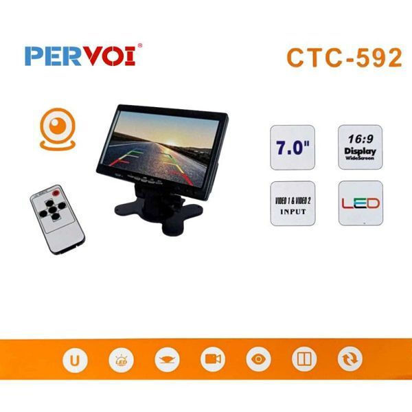 PERVOI CTC-592 οθόνη LED 7 ιντσών 16 προς 9 με τηλεχειριστήριο
