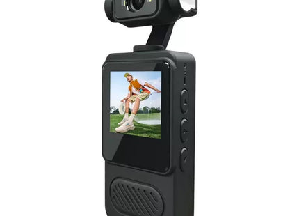 RS438193 μαύρη action camera με οθόνη και περιστρεφόμενο φακό