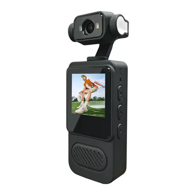 RS438193 μαύρη action camera με οθόνη και περιστρεφόμενο φακό