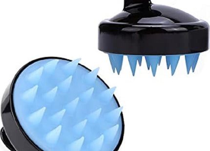 Scalp Massager για μασάζ κεφαλής με μαύρη λαβή και μπλε μαλακές ακίδες