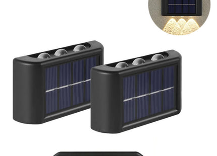 Σετ 2 ηλιακά φωτιστικά με τρία LED επάνω και τρία κάτω ανά φωτιστικό