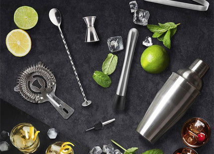 Εργαλεία cocktail 8 τεμαχίων με shaker, μεζούρα και σουρωτήρι
