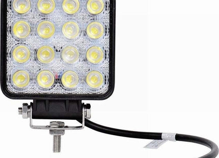 Τετράγωνος μαύρος προβολέας αυτοκινήτου LED 48W με βάση στήριξης και καλώδιο