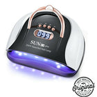 Λευκό και μαύρο φουρνάκι νυχιών SUN C4 Plus 256W με ψηφιακή οθόνη και φωτισμένο εσωτερικό.