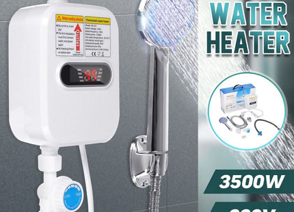 Ταχυθερμαντήρας RX-021 3500W 220V τοποθετημένος σε τοίχο μαζί με τηλέφωνο ντους.