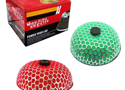 Φιλτροχοάνη UN High Flow Air Filter Φ7cm σε κόκκινο και πράσινο με συσκευασία