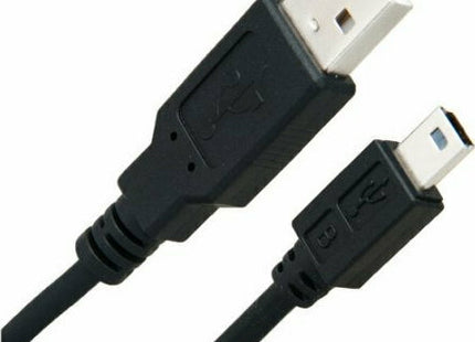 Μαύρο καλώδιο USB 2.0 με βύσματα USB-A και Mini USB-B