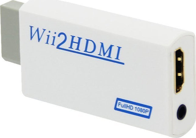 Λευκός μετατροπέας Wii2HDMI με έξοδο HDMI και θύρα ήχου 3.5mm