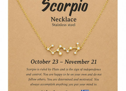 Κολιέ Scorpio από ανοξείδωτο ατσάλι πάνω σε κάρτα συσκευασίας