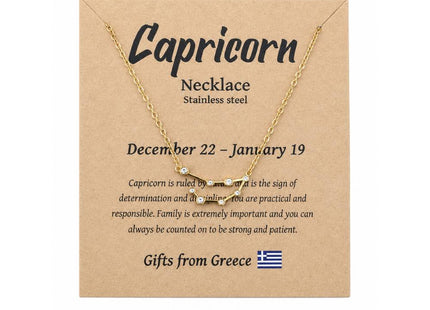 Κολιέ Capricorn από ανοξείδωτο ατσάλι πάνω σε κάρτα συσκευασίας